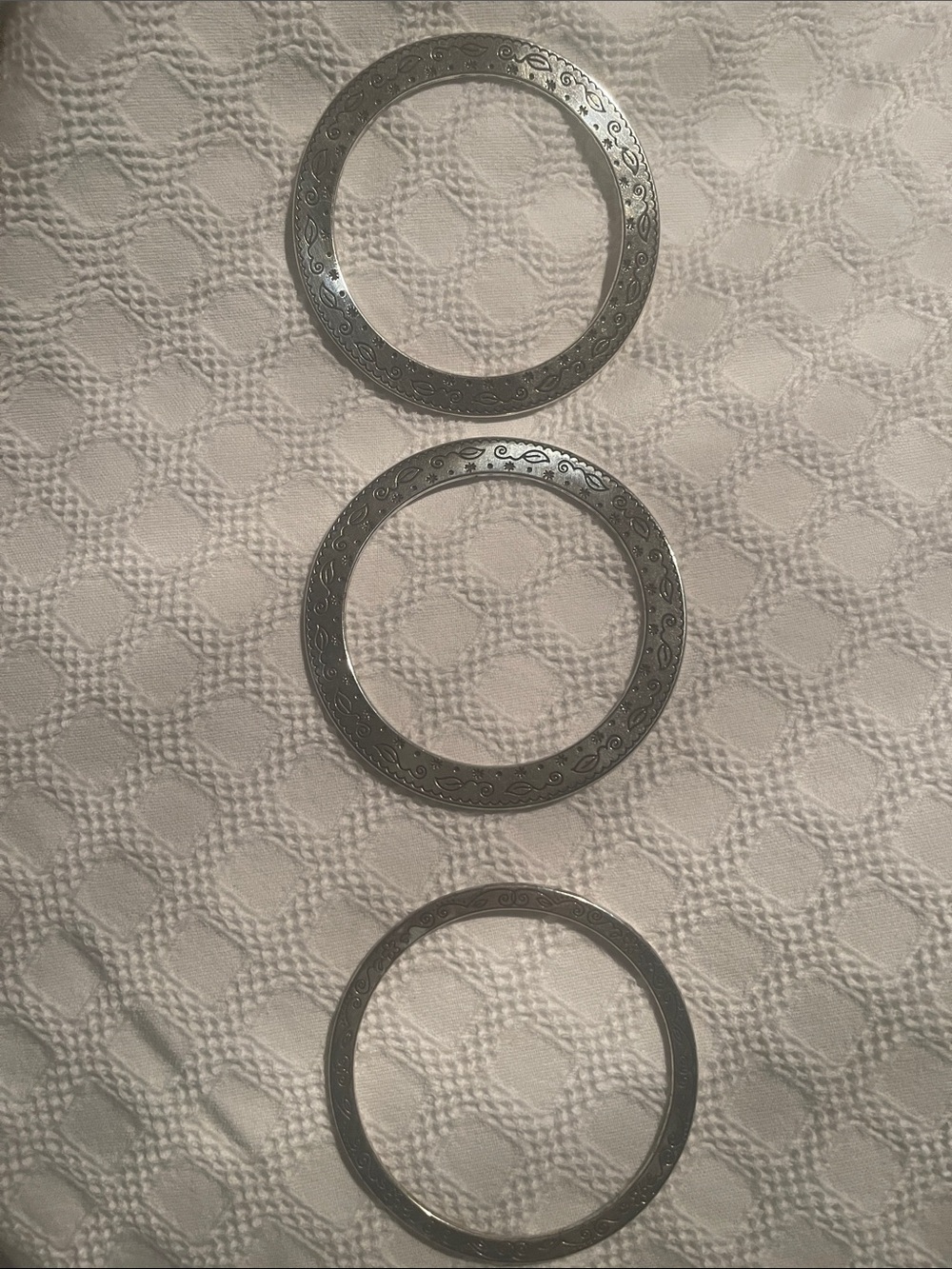 Brighton - Three engraved bangles silver plated